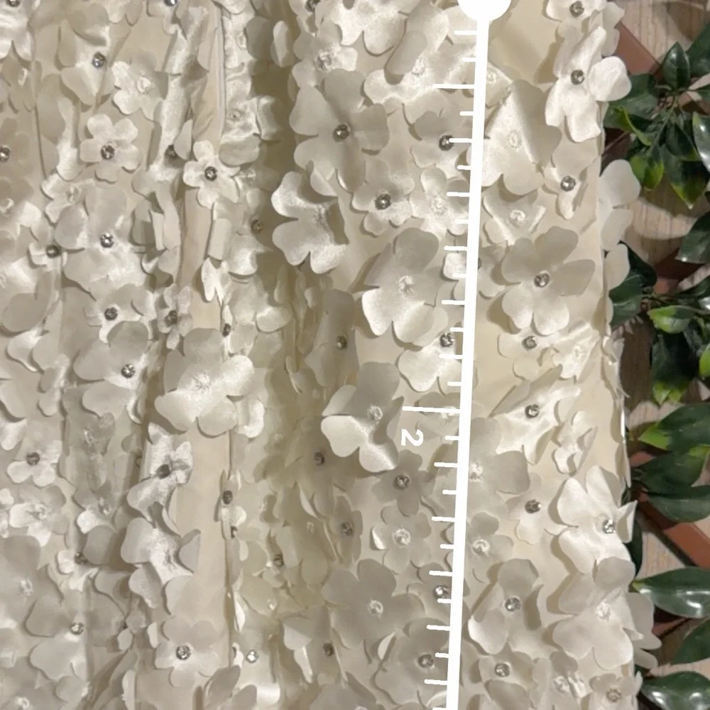 STINE GOYA White Textured Elena Floral Mini Dress Women’s Size XS - Picture 12 of 16